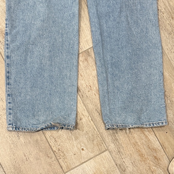 & Denim Wide leg Blue distressed Denim Jeans size 6 Preloved - Picture 7 of 7